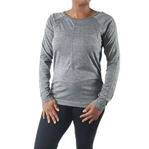Athleta Foothill Seamless Long Sleeve Heathered Gray Women’s Athletic Size XS